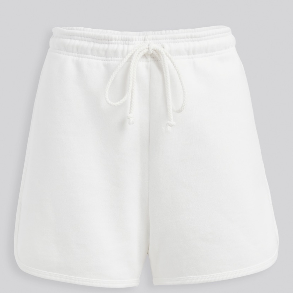 NWT Reformation 70's sweat shorts in white